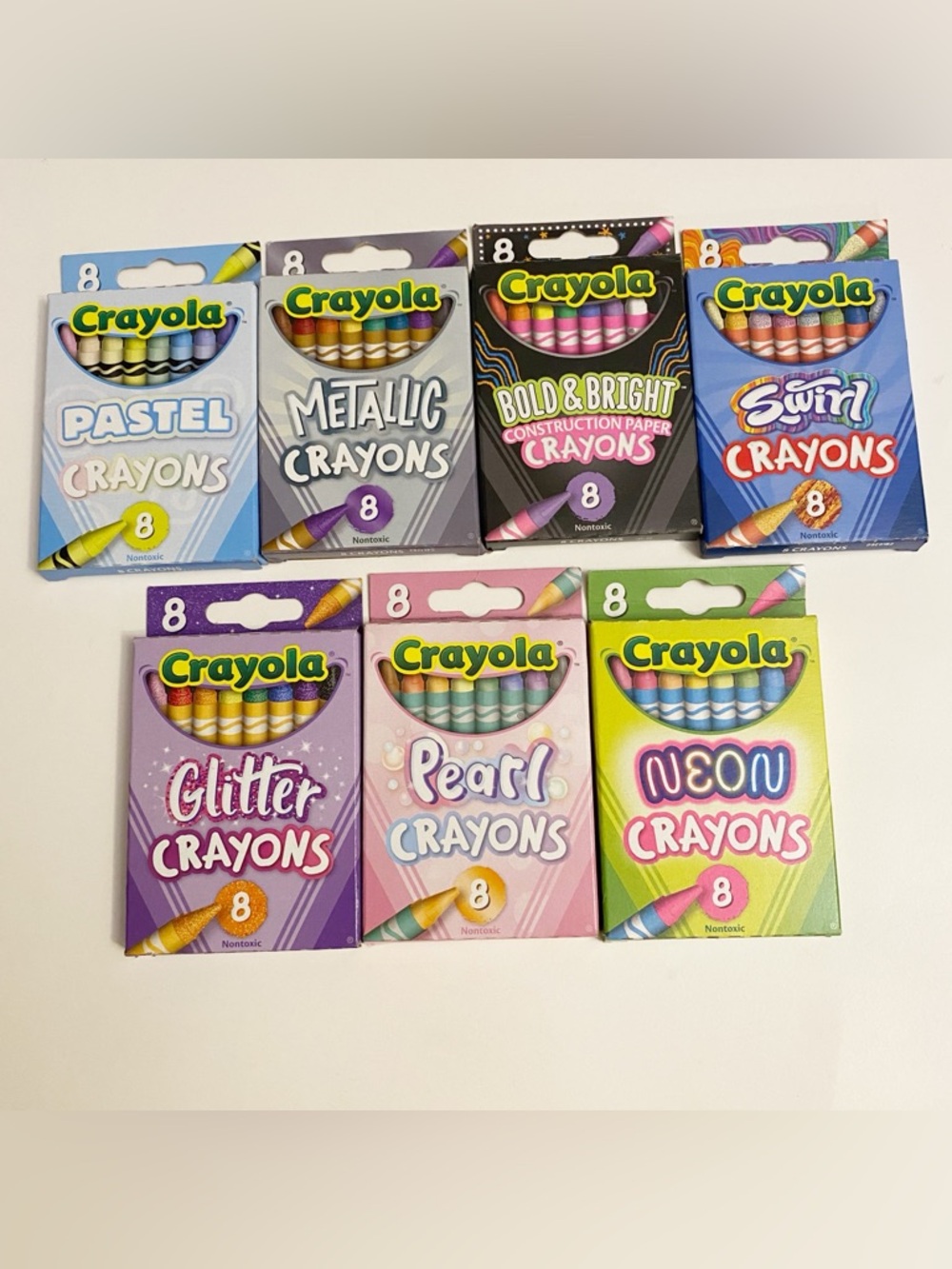 Lot Of 7 Packs Special Edition 8 Count Crayons